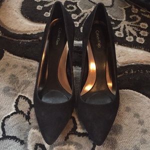 Calvin Klein Black Suede Heels